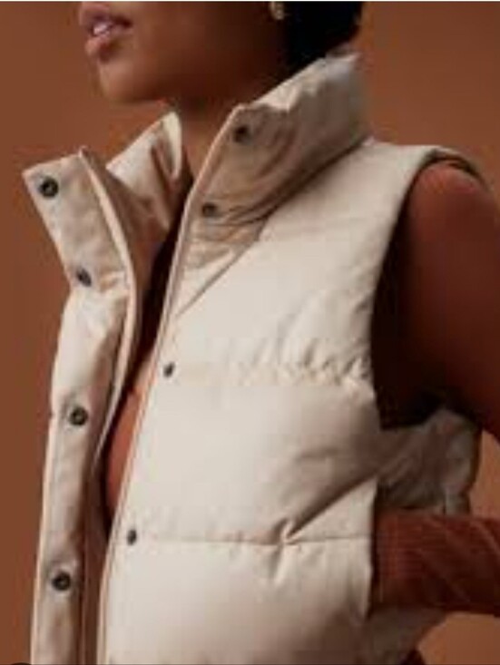 aerie Jackets & Blazers - Offline By aerie Cropped Puffer Faux Leather Vest in Light Beige Size XS